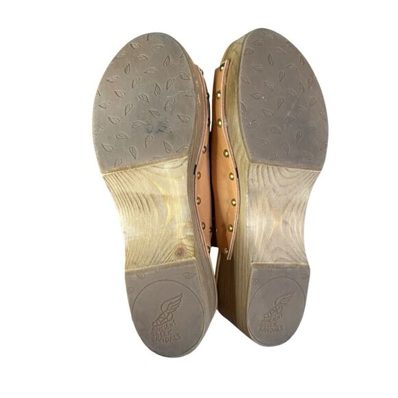 Ancient Greek Sandals Sagini Leather Clogs with Gold Studs Beige EU 39 US 9 - Picture 12 of 13